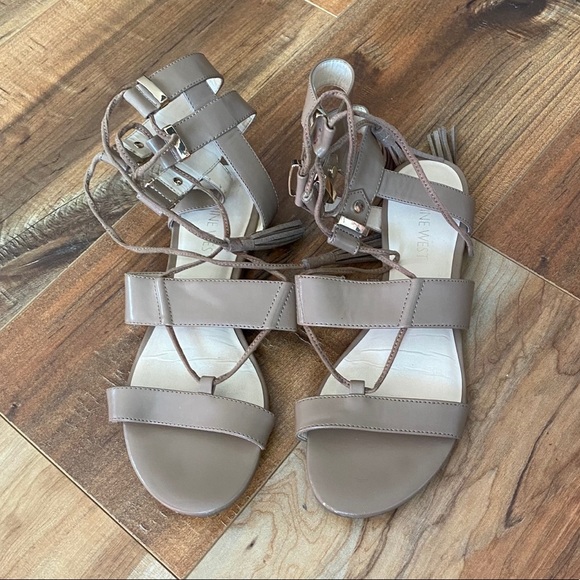 Nine West Decima Gladiator sandals Nude lace up - Picture 6 of 10